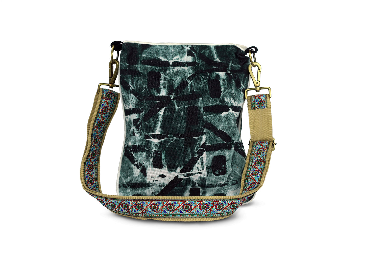 Ascending Prints Sling denim fabric hand crafted bag