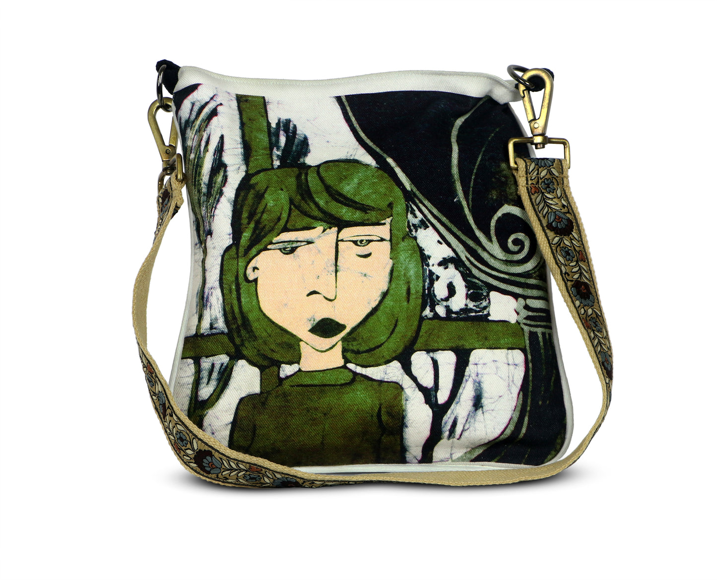 Bohemian Hobo denim fabric hand crafted sling bag