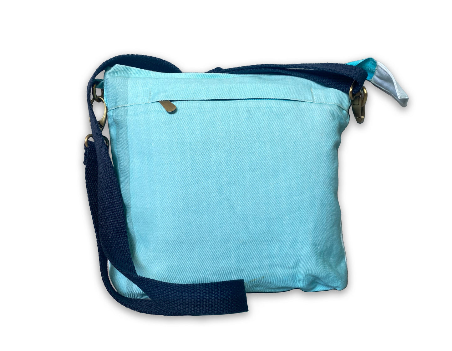 Stubborn horse denim fabric hand crafted sling bag