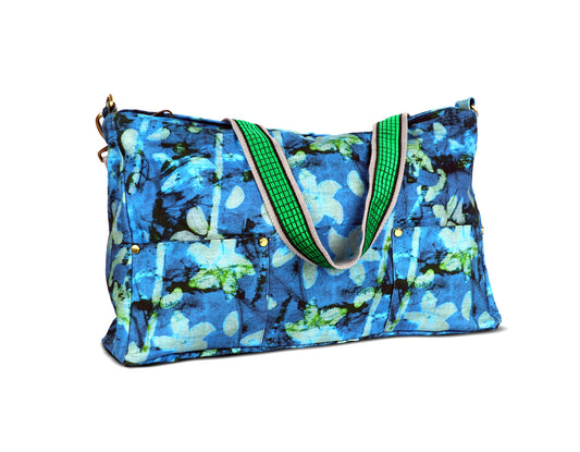 Aquarian Florals Sling denim fabric hand crafted bag