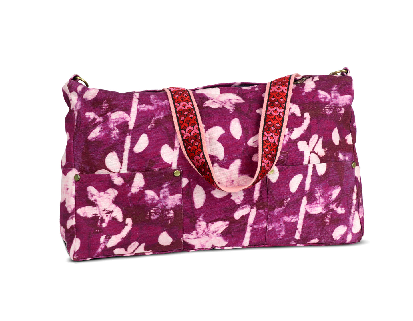 Aquarian Florals Sling denim fabric hand crafted bag