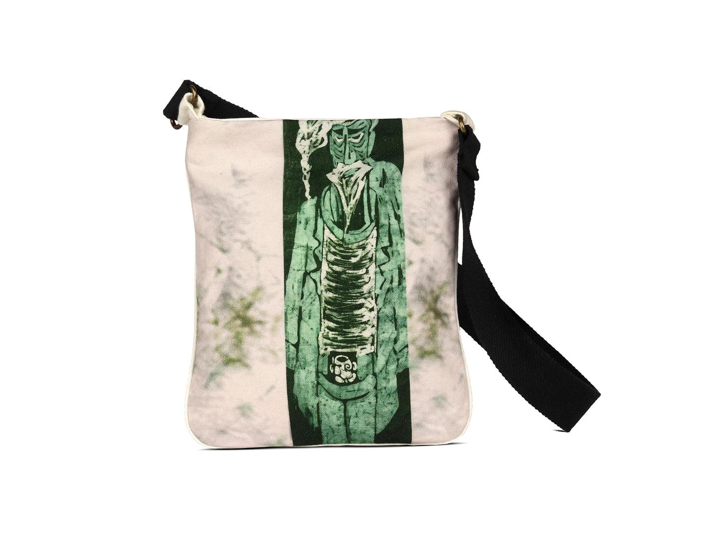 Wise Veteran denim fabric hand crafted sling bag