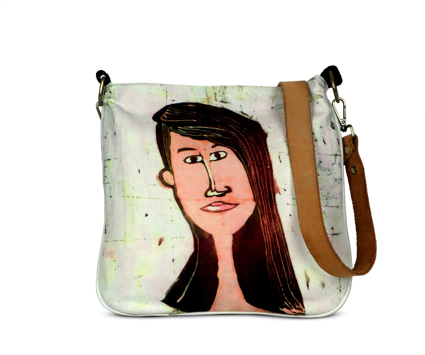 Bohemian Dilemma denim fabric hand crafted sling bag