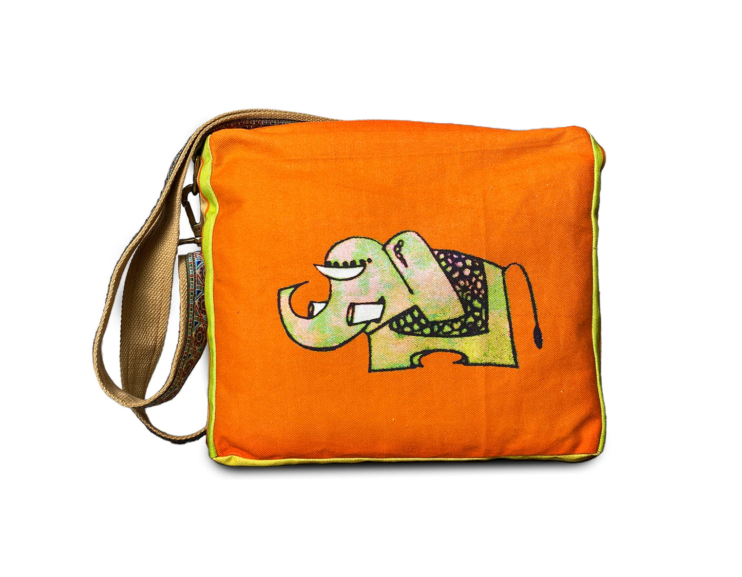 Furtive Elephant Sling denim fabric hand crafted sling bag