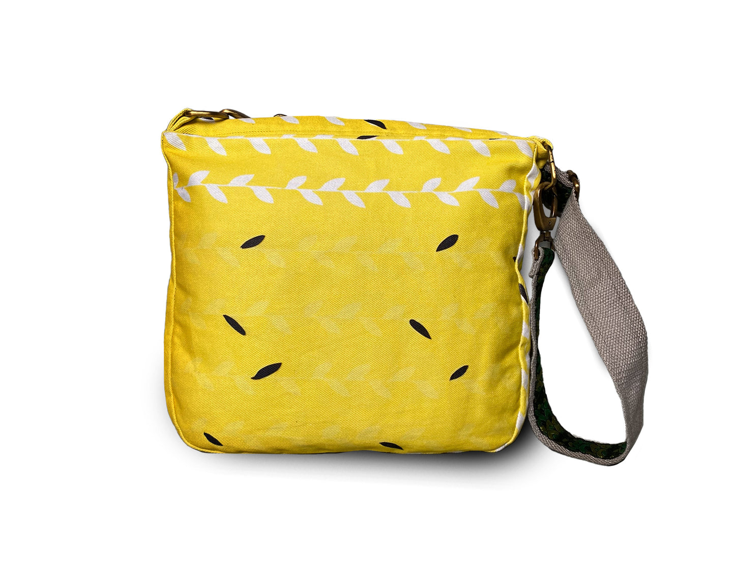 Wandering Elephant denim fabric hand crafted sling bag