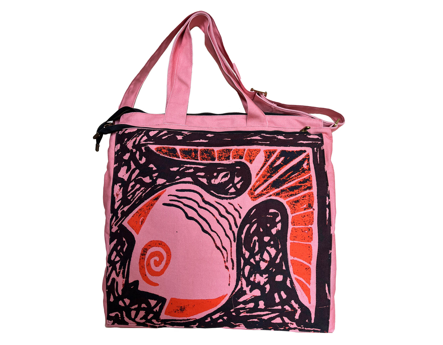 big pink fish bag