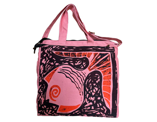 big pink fish bag