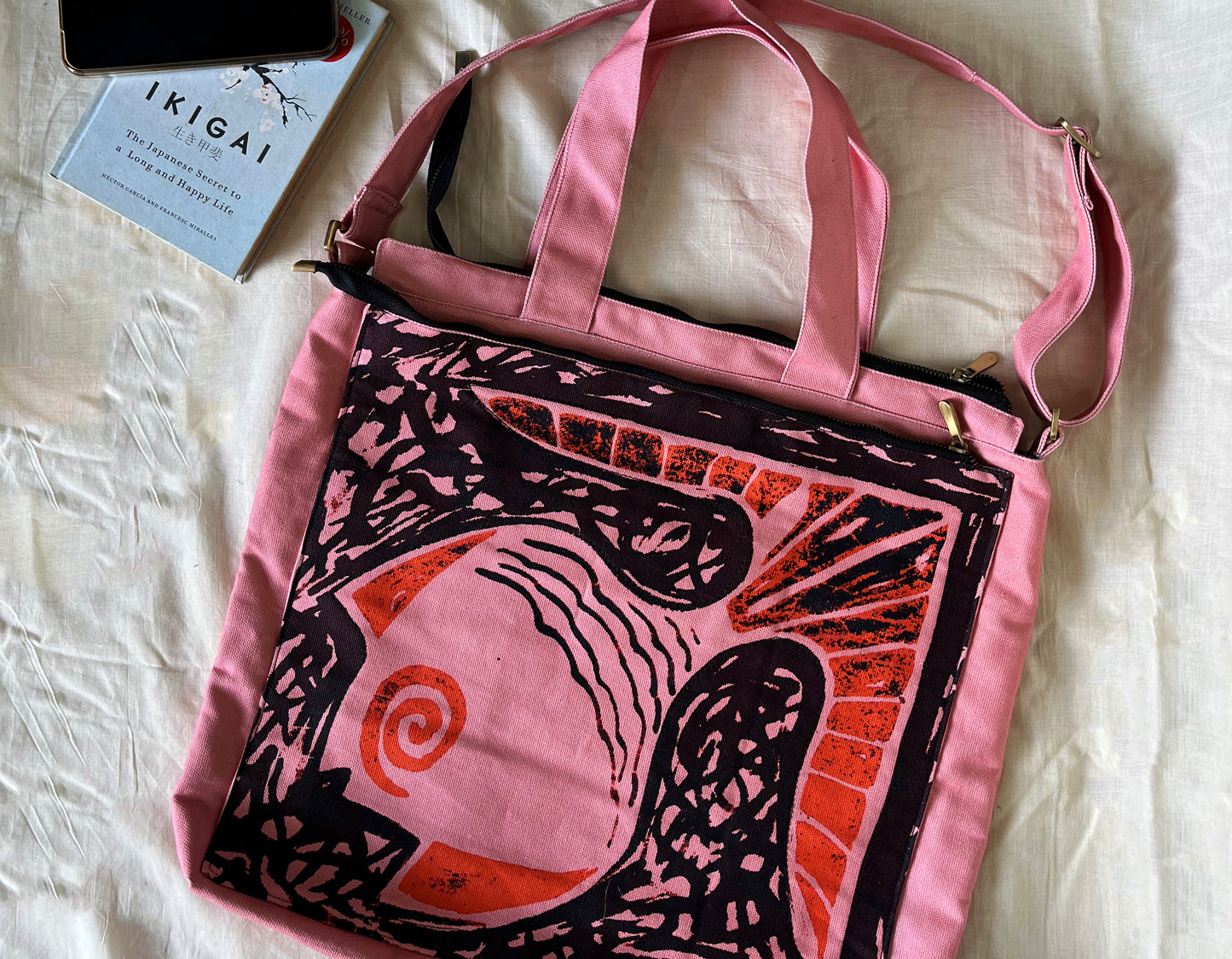 big pink fish bag